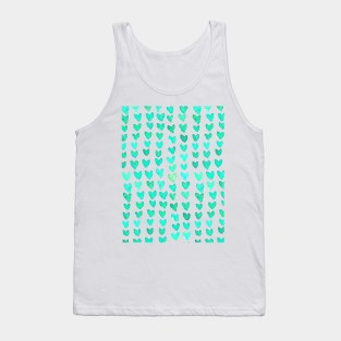 Brush stroke hearts - turquoise Tank Top